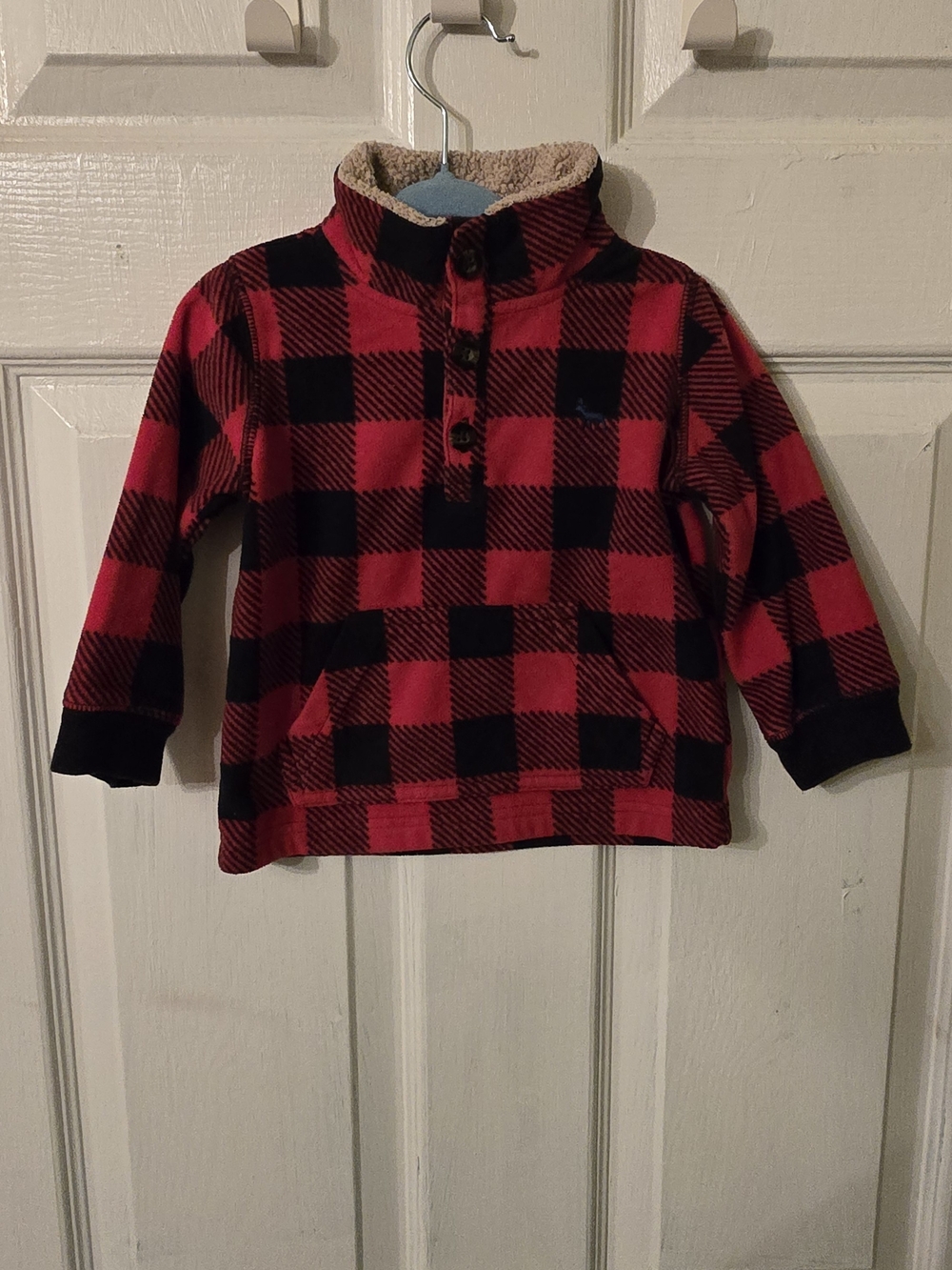 Carter's Red and Black Buffalo Plaid Fleece Pullover